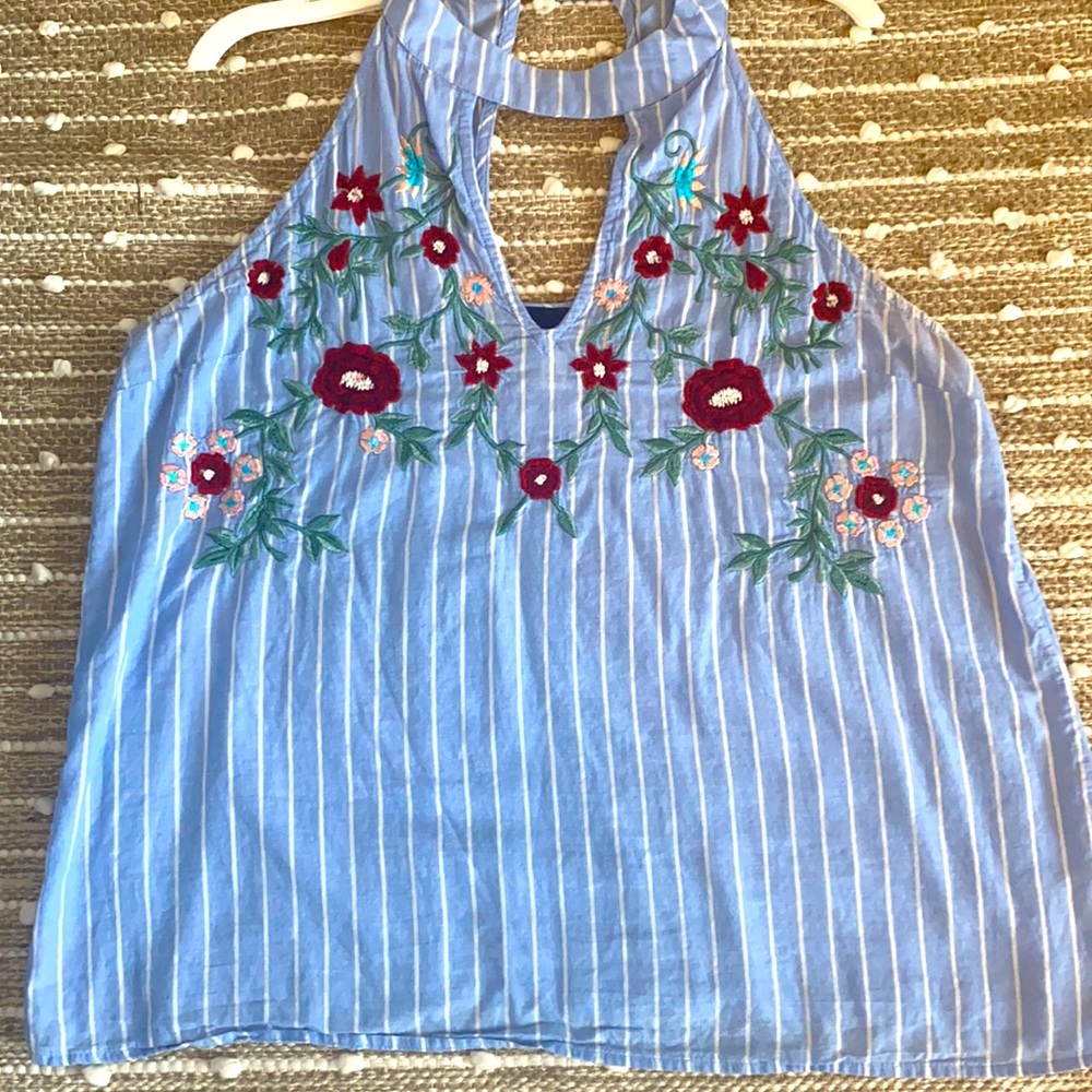 Floral Embroidered Tank